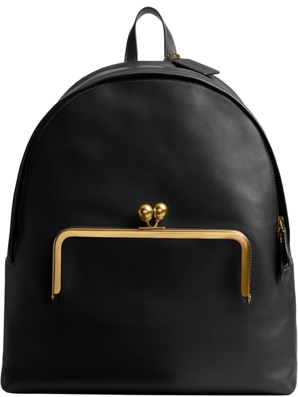 Coach Kisslock Frame Leather Backpack